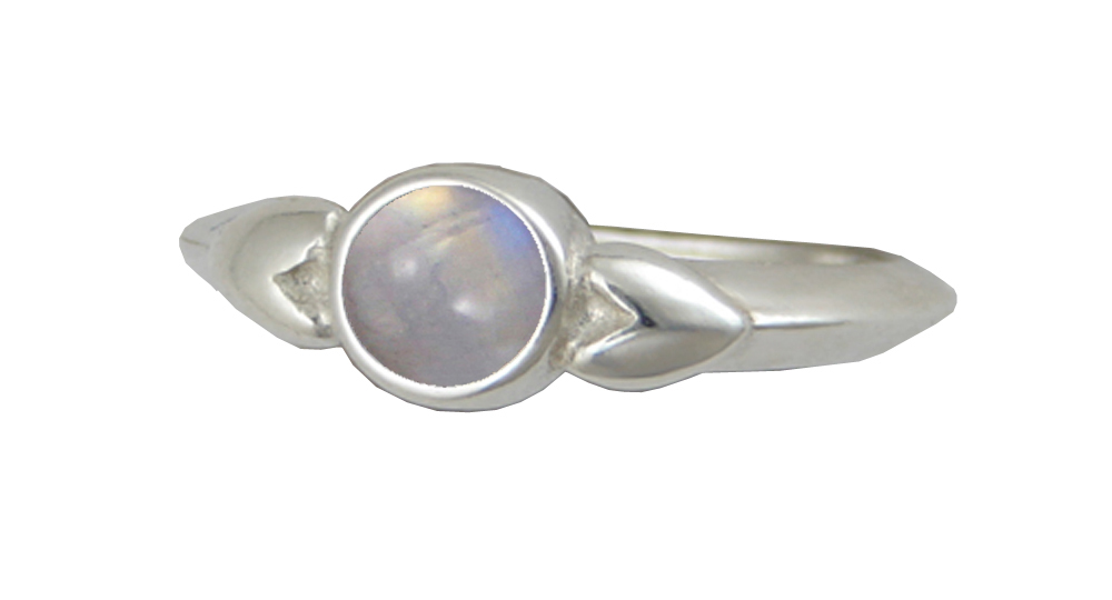 Sterling Silver When Two Hearts Are One Ring With Rainbow Moonstone Size 8